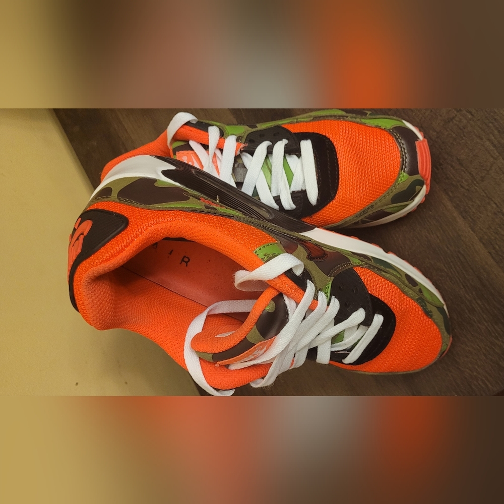 Nike Air Athletic Shoes - Orange, Green, White
